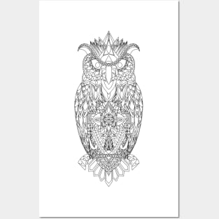 little big owl in mexican pattern ecopop Posters and Art